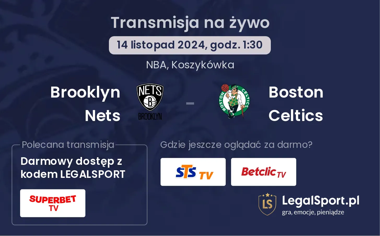 Brooklyn Nets - Boston Celtics transmisja na żywo