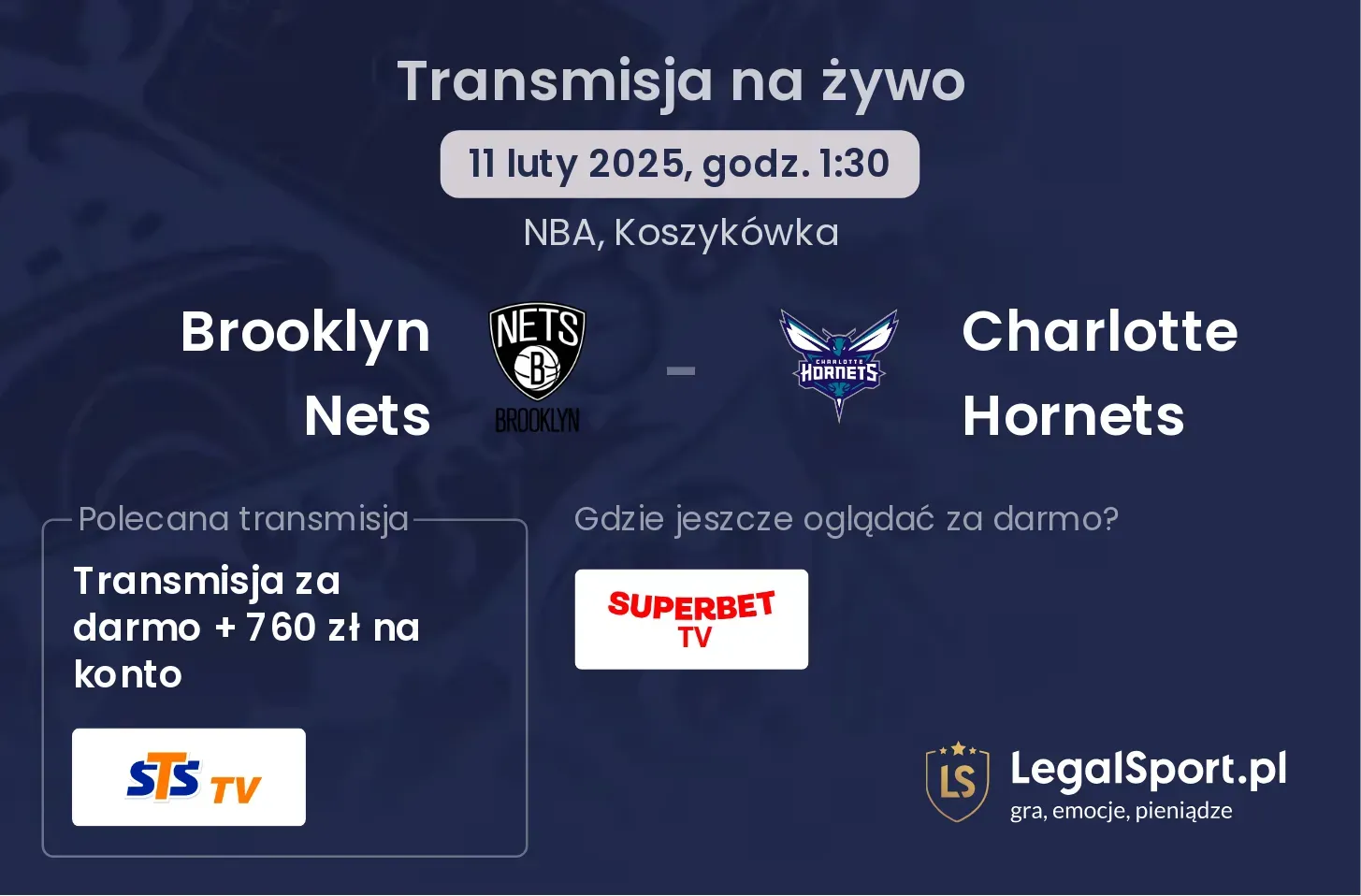 Charlotte Hornets - Brooklyn Nets gdzie oglądać?