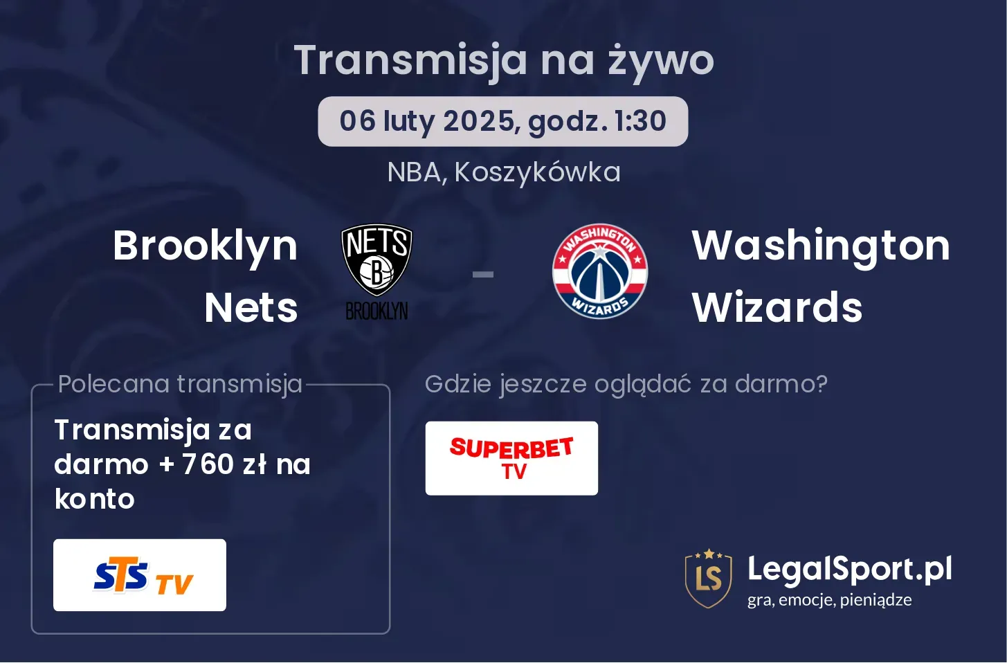 Brooklyn Nets - Washington Wizards transmisja na żywo