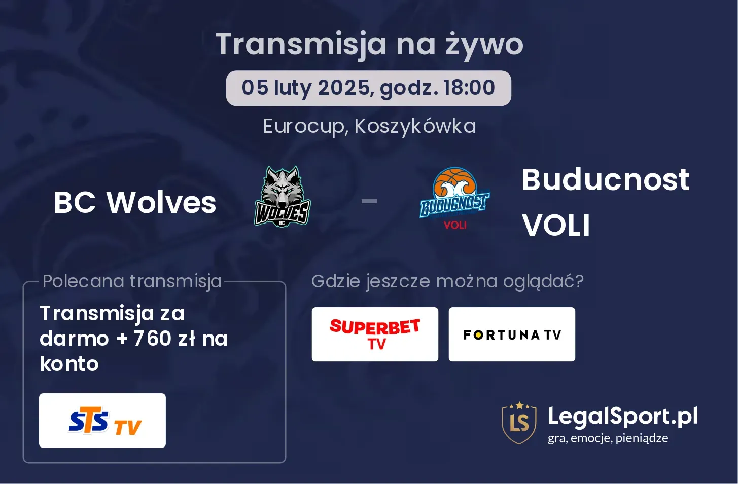 BC Wolves - Buducnost VOLI gdzie oglądać?