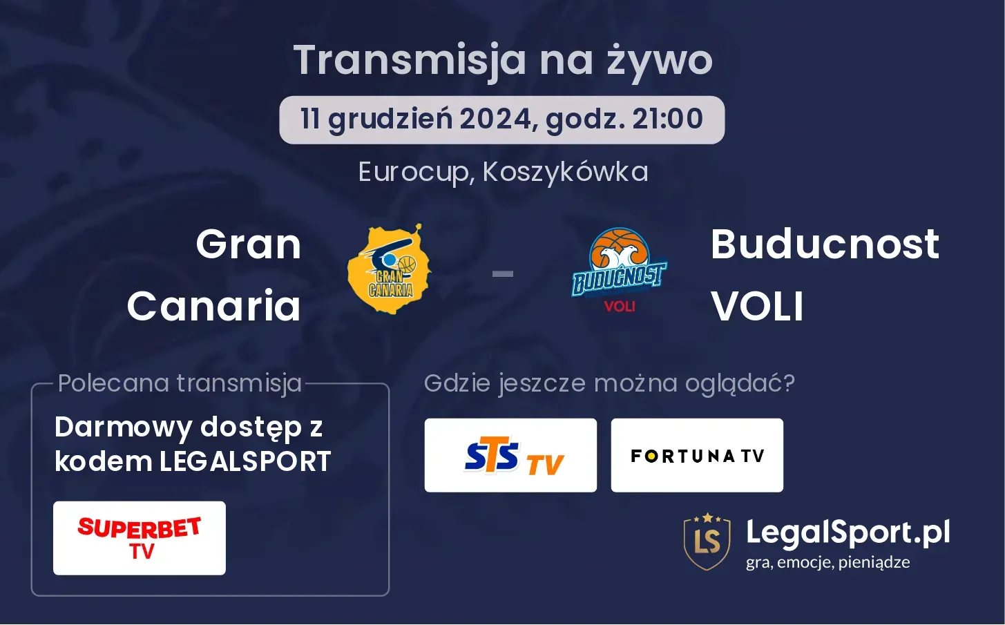 Buducnost VOLI - Gran Canaria transmisja na żywo