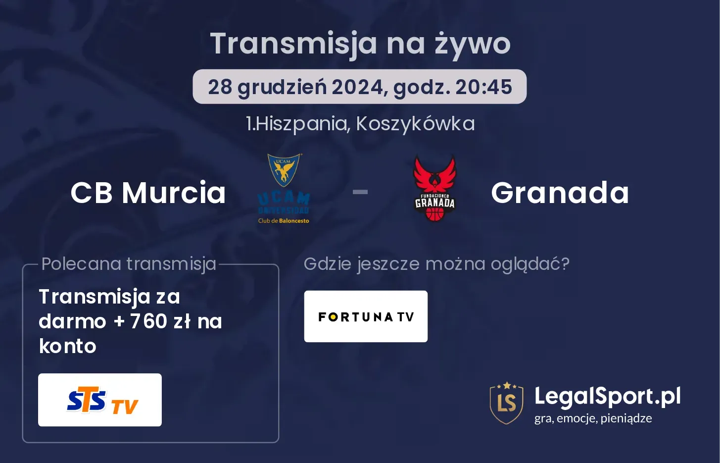 CB Murcia - Granada transmisja na żywo