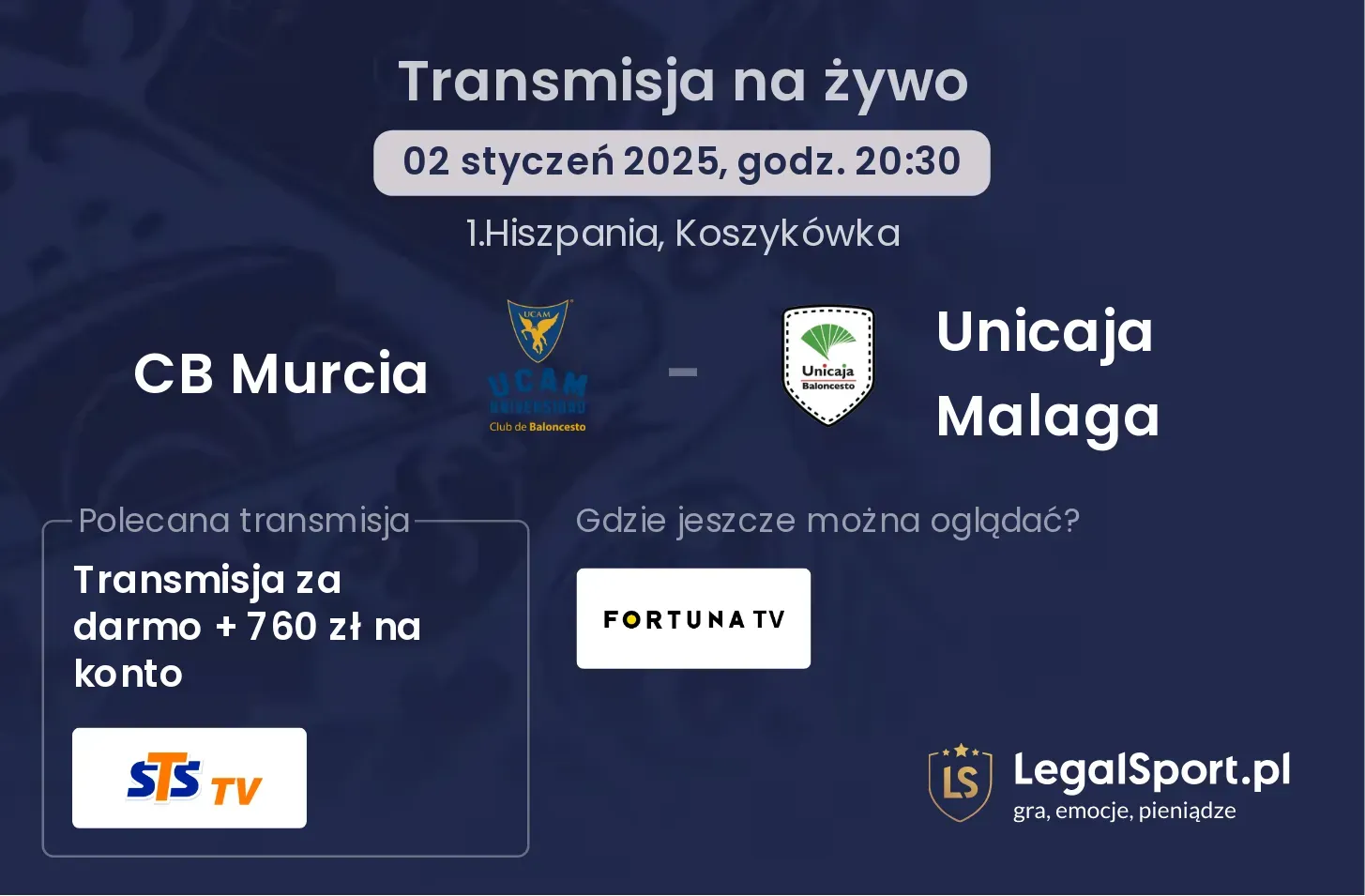 CB Murcia - Unicaja Malaga transmisja na żywo