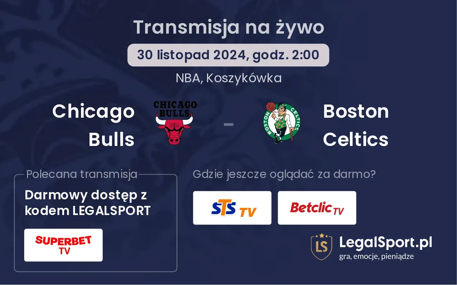 Chicago Bulls - Boston Celtics transmisja na żywo