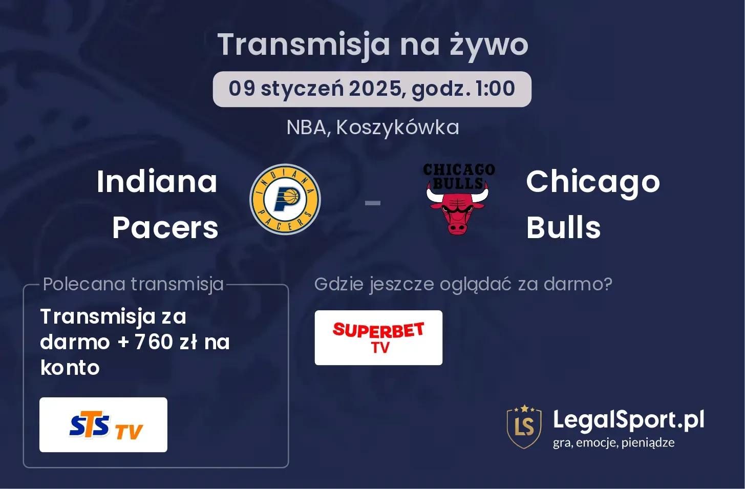 Chicago Bulls - Indiana Pacers transmisja na żywo