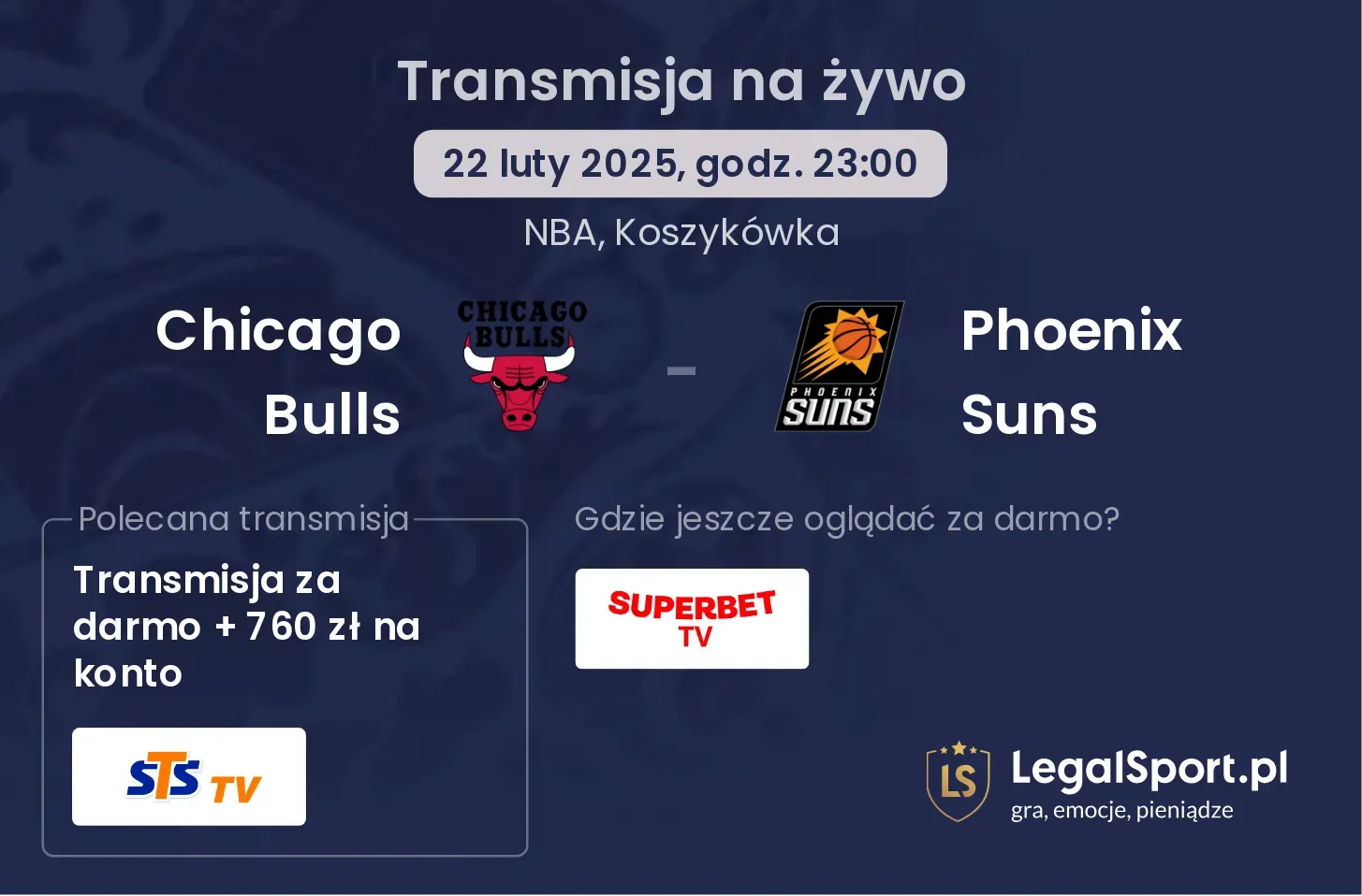 Chicago Bulls - Phoenix Suns transmisja na żywo