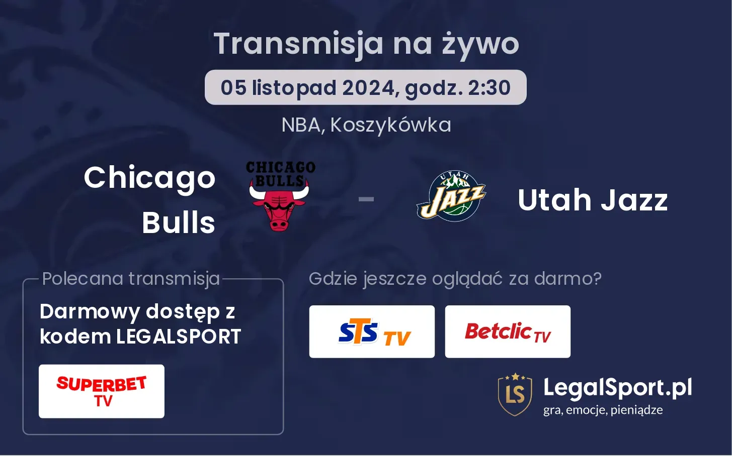 Chicago Bulls - Utah Jazz transmisja na żywo