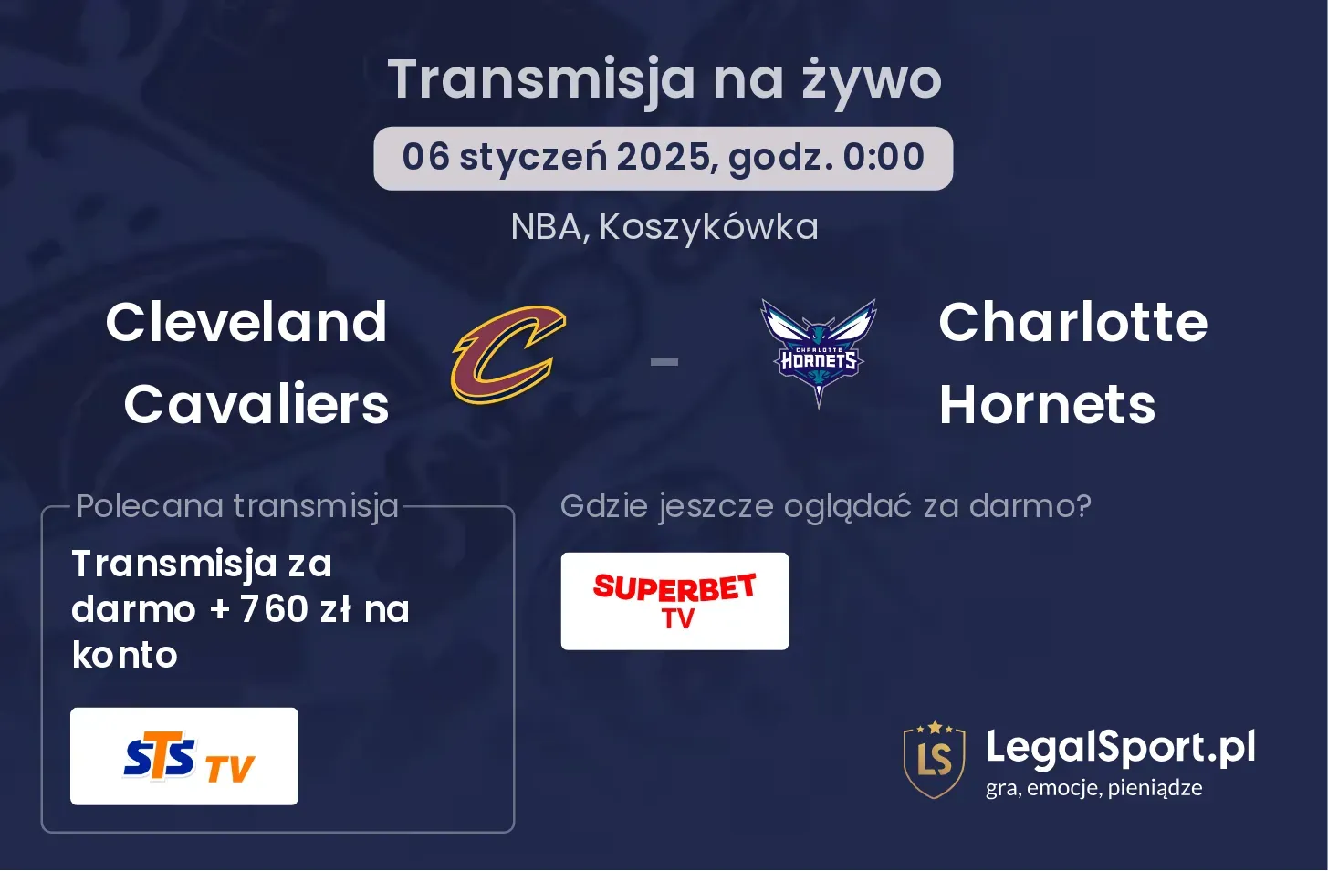 Cleveland Cavaliers - Charlotte Hornets gdzie oglądać?