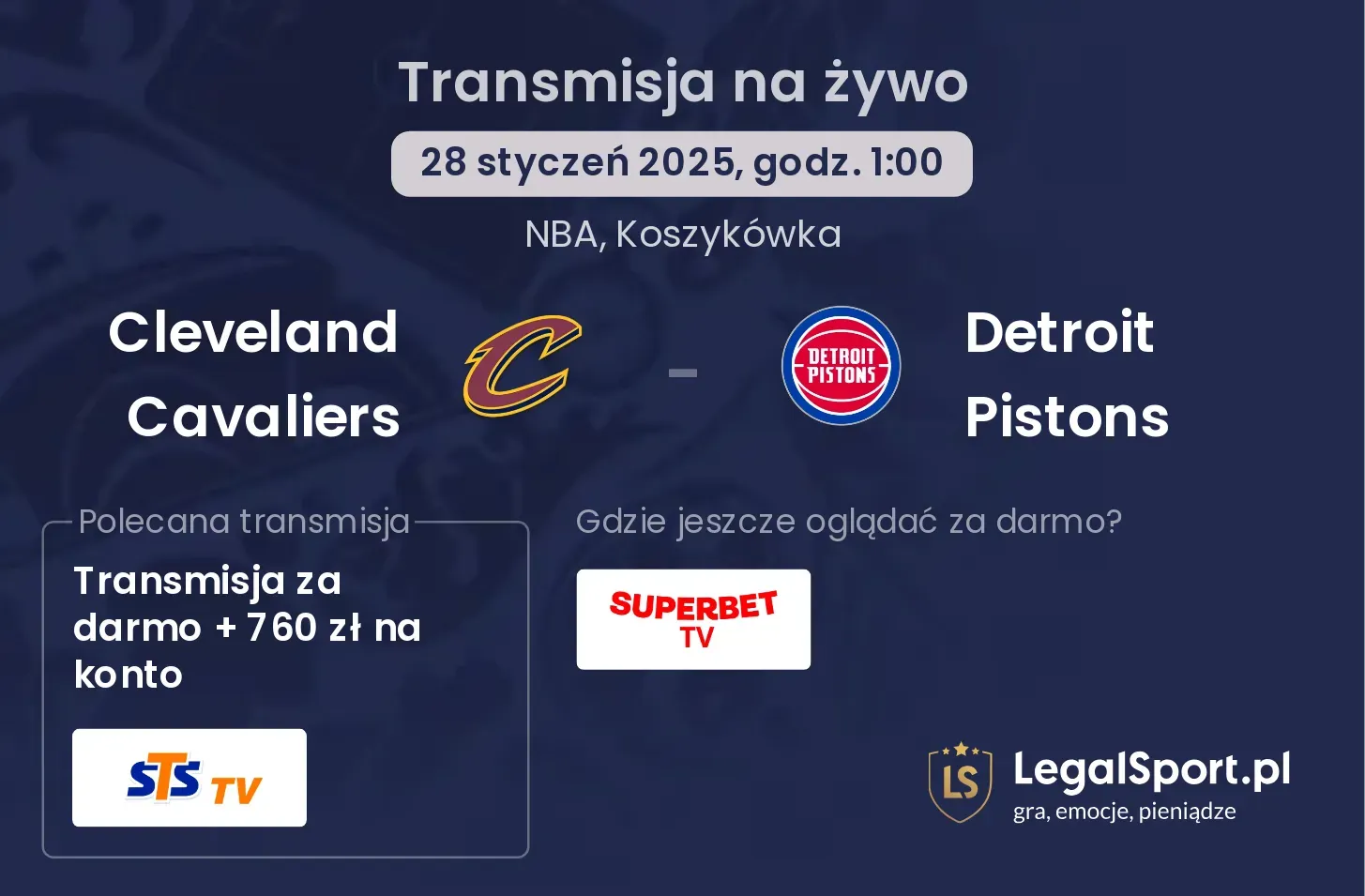 Cleveland Cavaliers - Detroit Pistons gdzie oglądać?