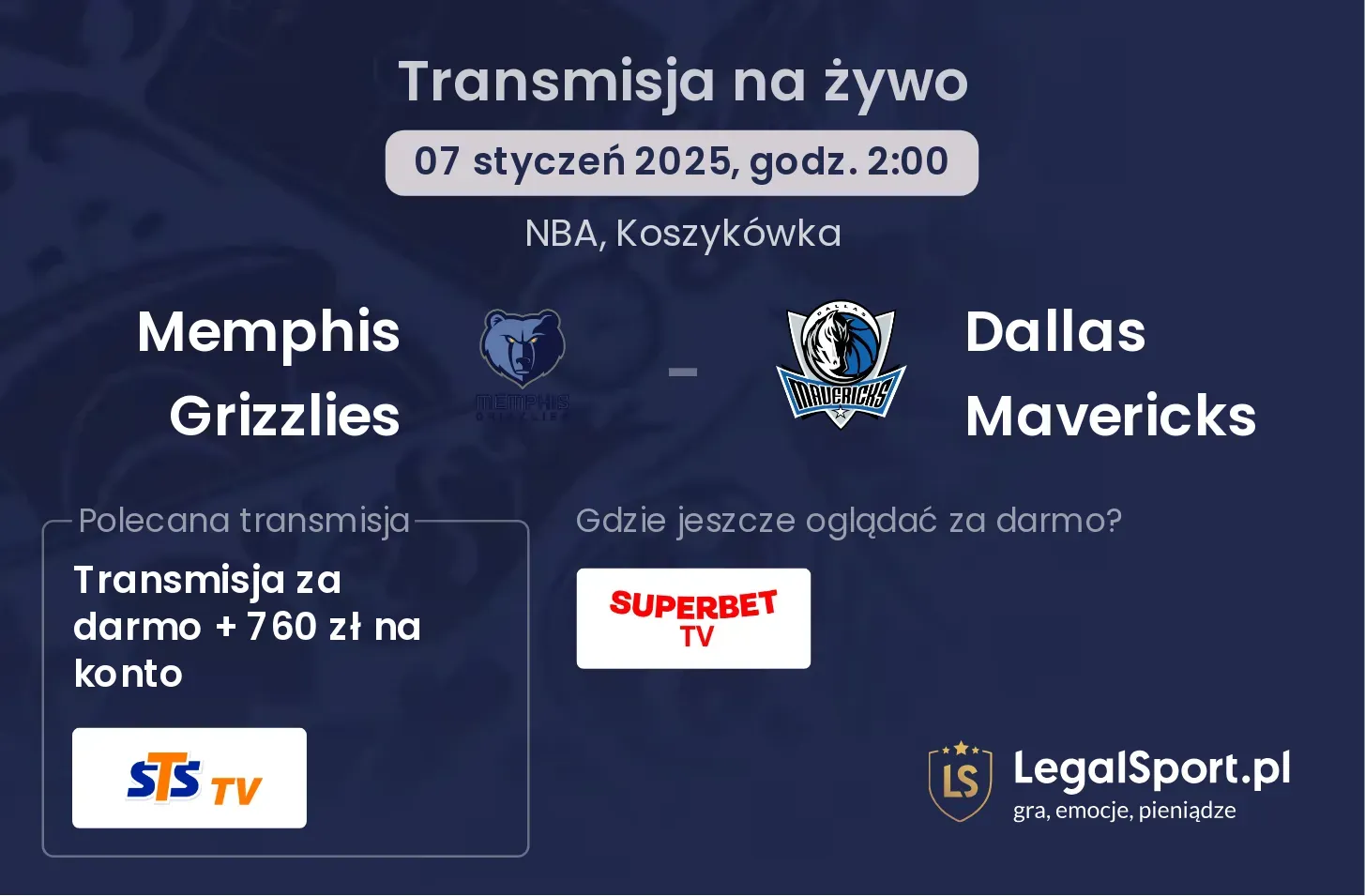 Memphis Grizzlies - Dallas Mavericks gdzie oglądać?