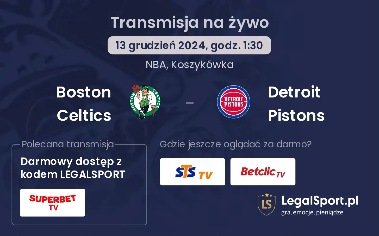 Boston Celtics - Detroit Pistons gdzie oglądać?