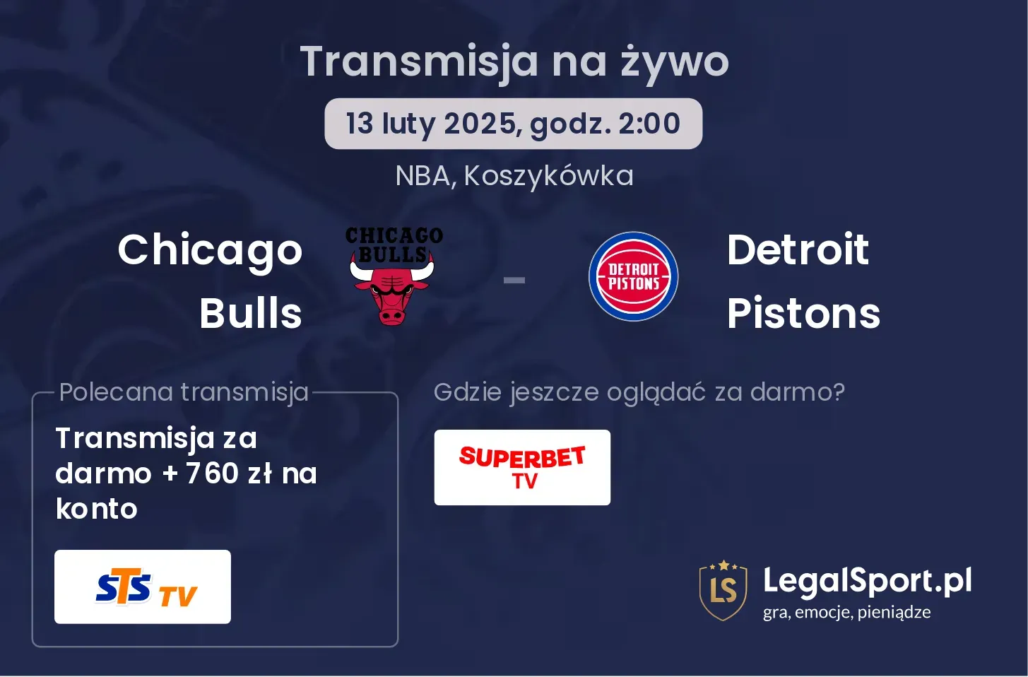 Detroit Pistons - Chicago Bulls gdzie oglądać?