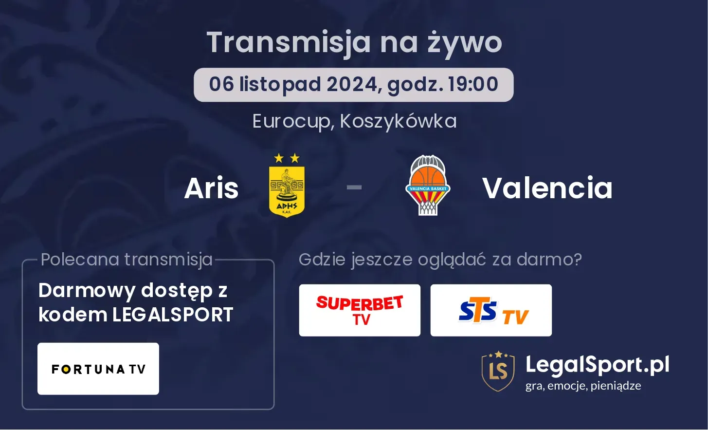 Aris - Valencia transmisja na żywo