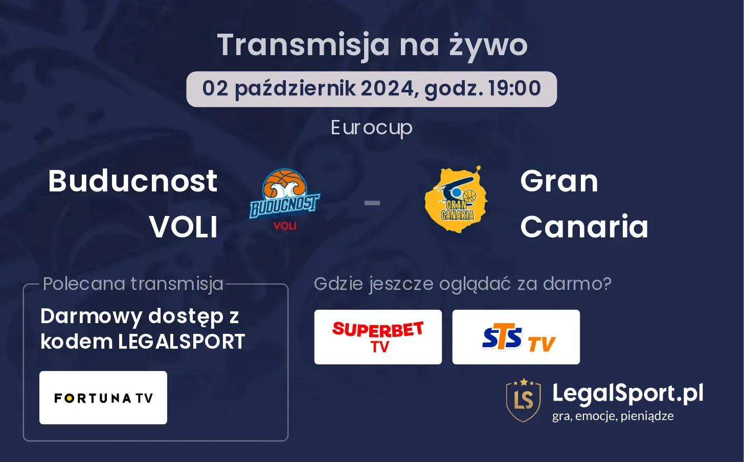 Buducnost VOLI - Gran Canaria transmisja na żywo