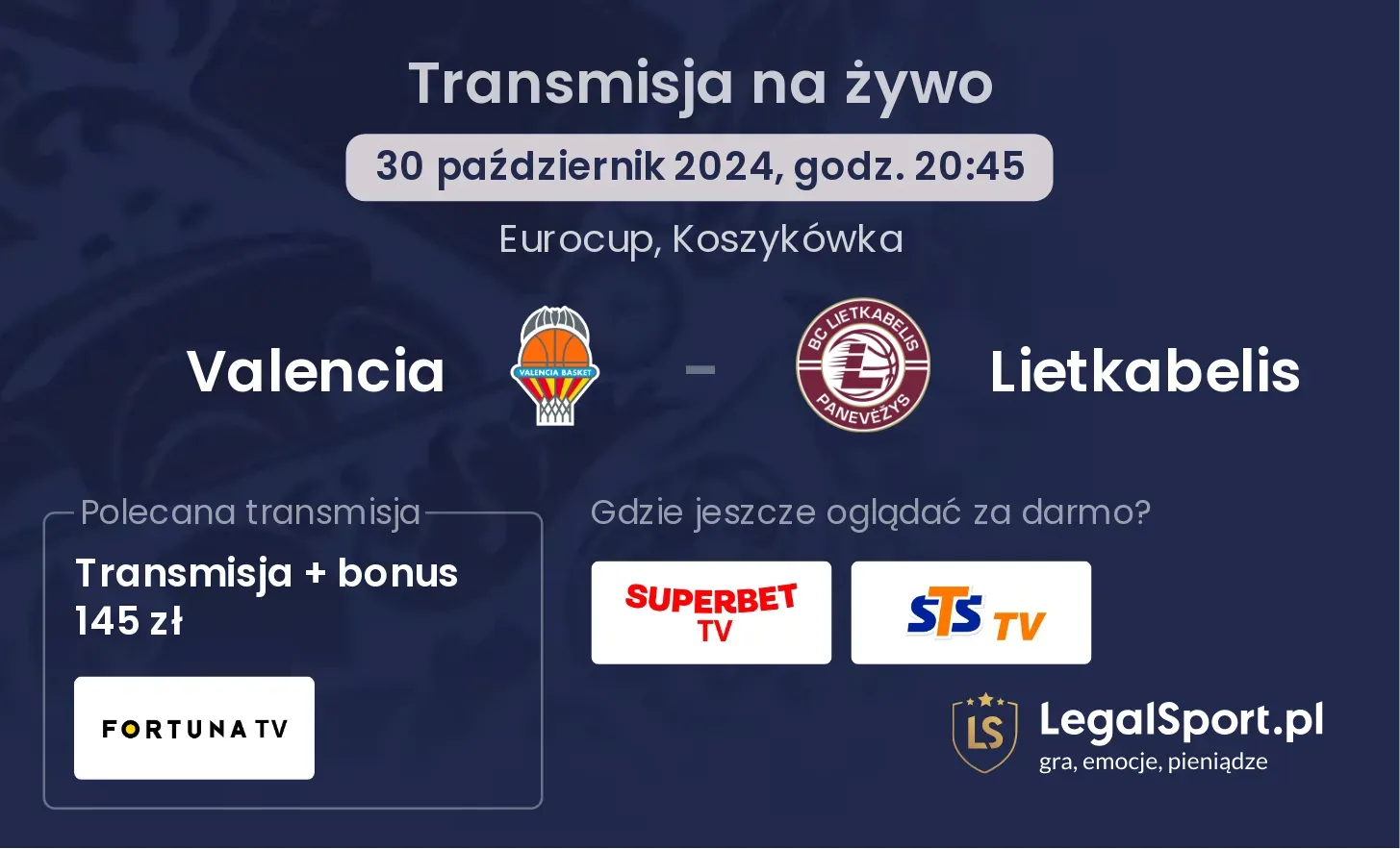 Valencia - Lietkabelis transmisja na żywo