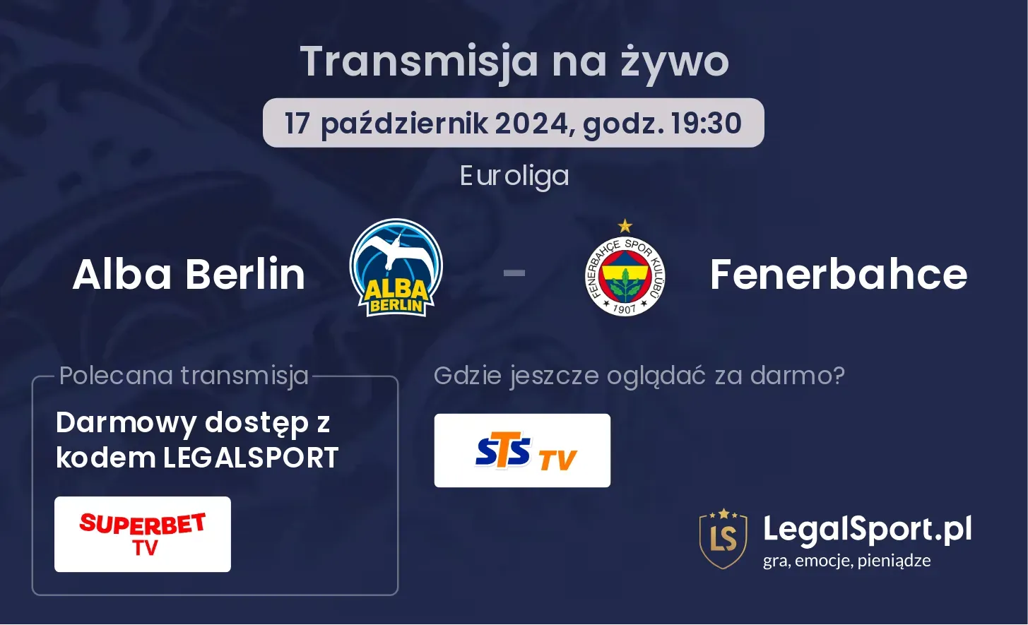 Alba Berlin - Fenerbahce transmisja na żywo