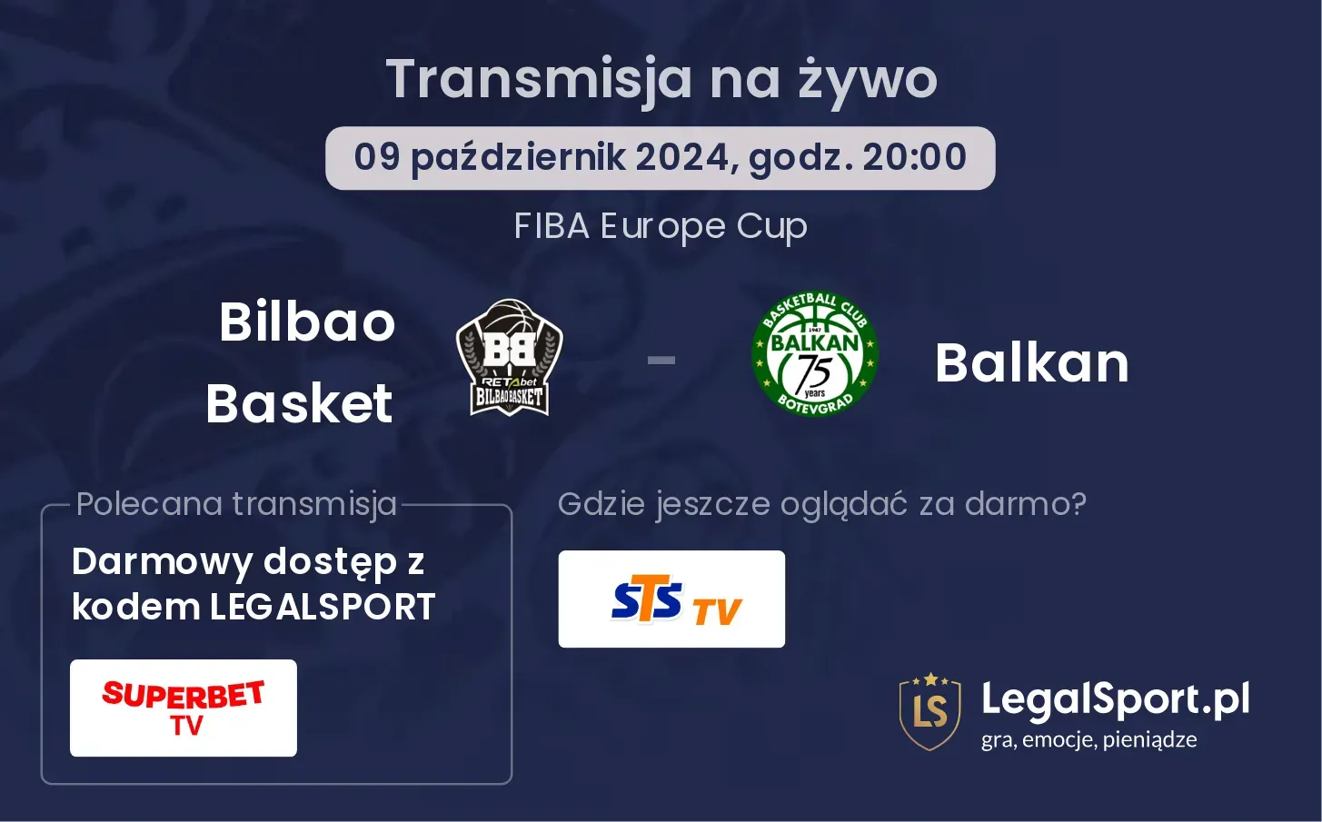 Bilbao Basket - Balkan transmisja na żywo