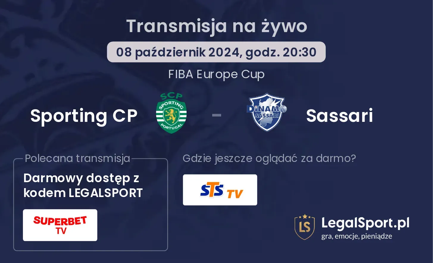 Sporting CP - Sassari transmisja na żywo