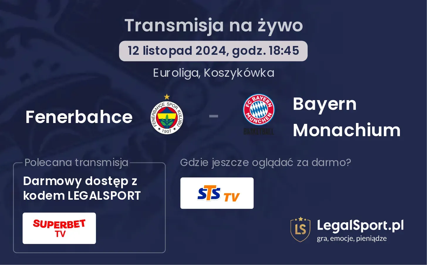 Fenerbahce - Bayern Monachium transmisja na żywo