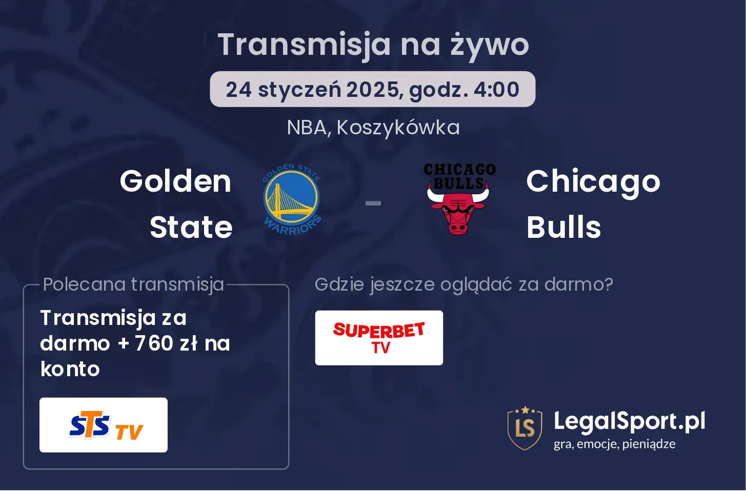 Golden State - Chicago Bulls transmisja na żywo