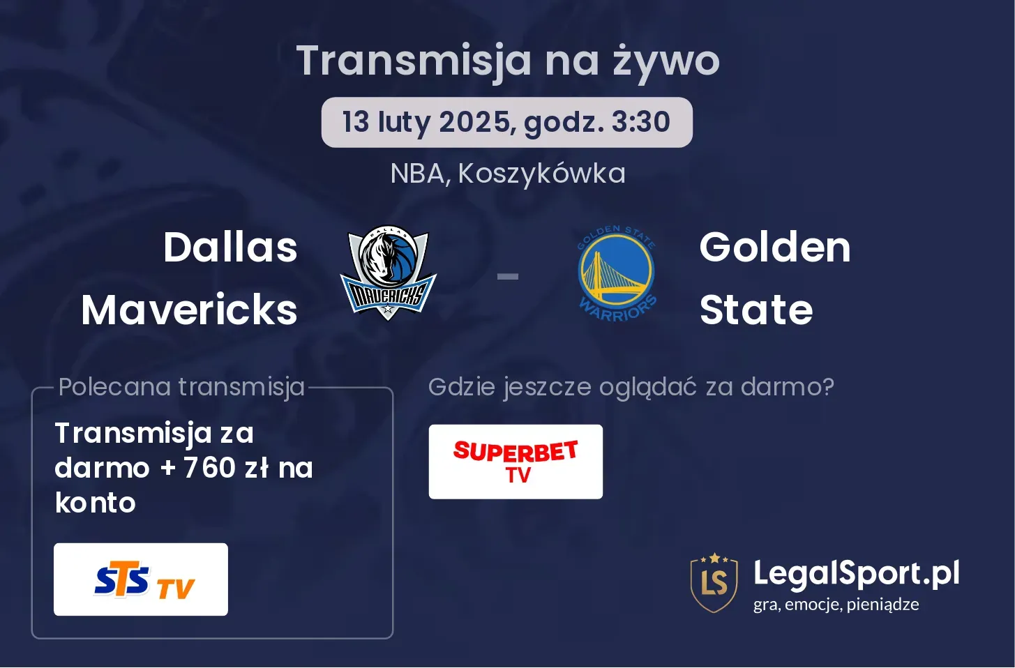 Dallas Mavericks - Golden State gdzie oglądać?