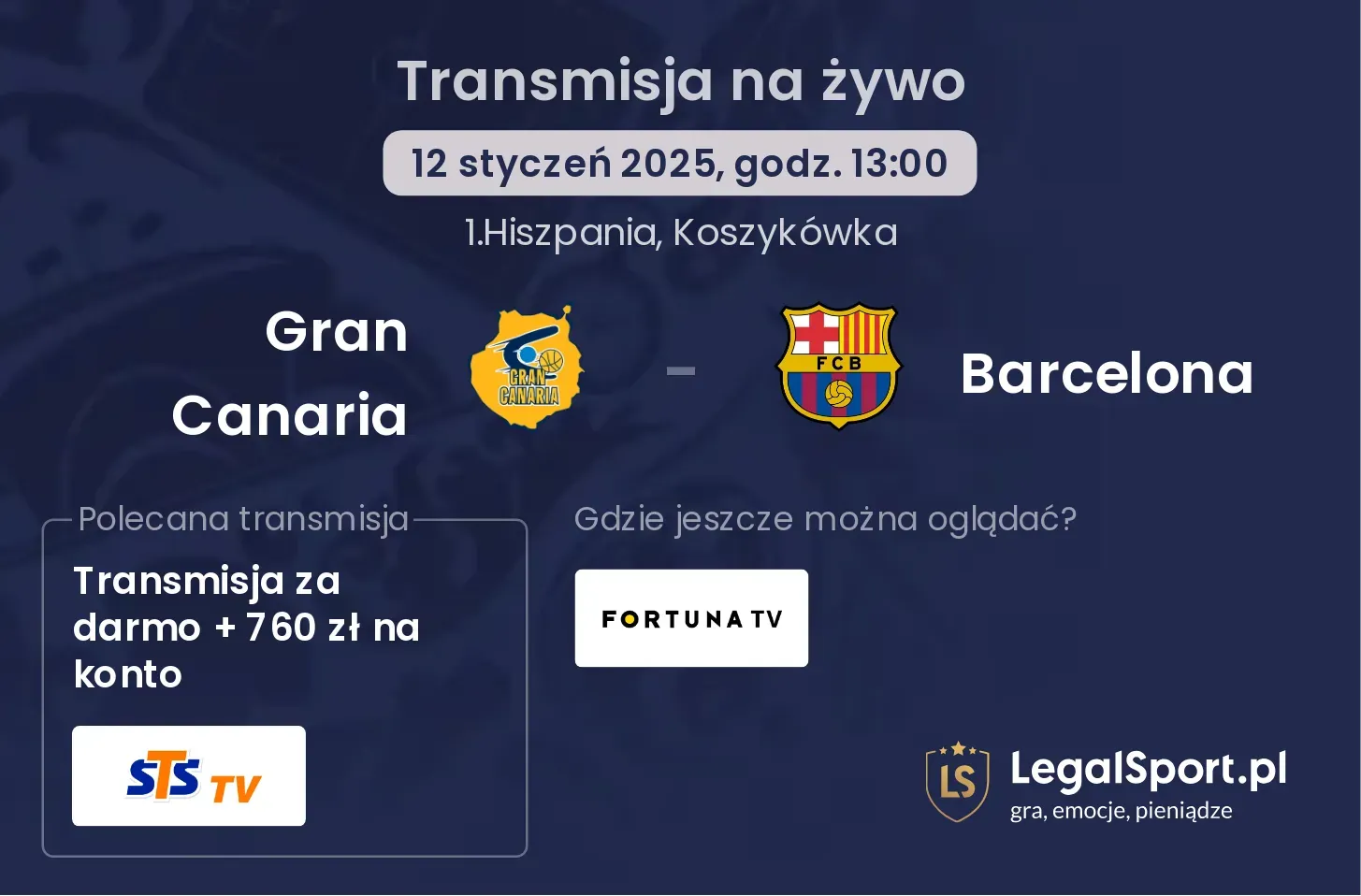 Gran Canaria - Barcelona transmisja na żywo