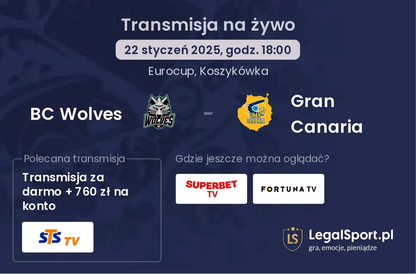 BC Wolves - Gran Canaria gdzie oglądać?