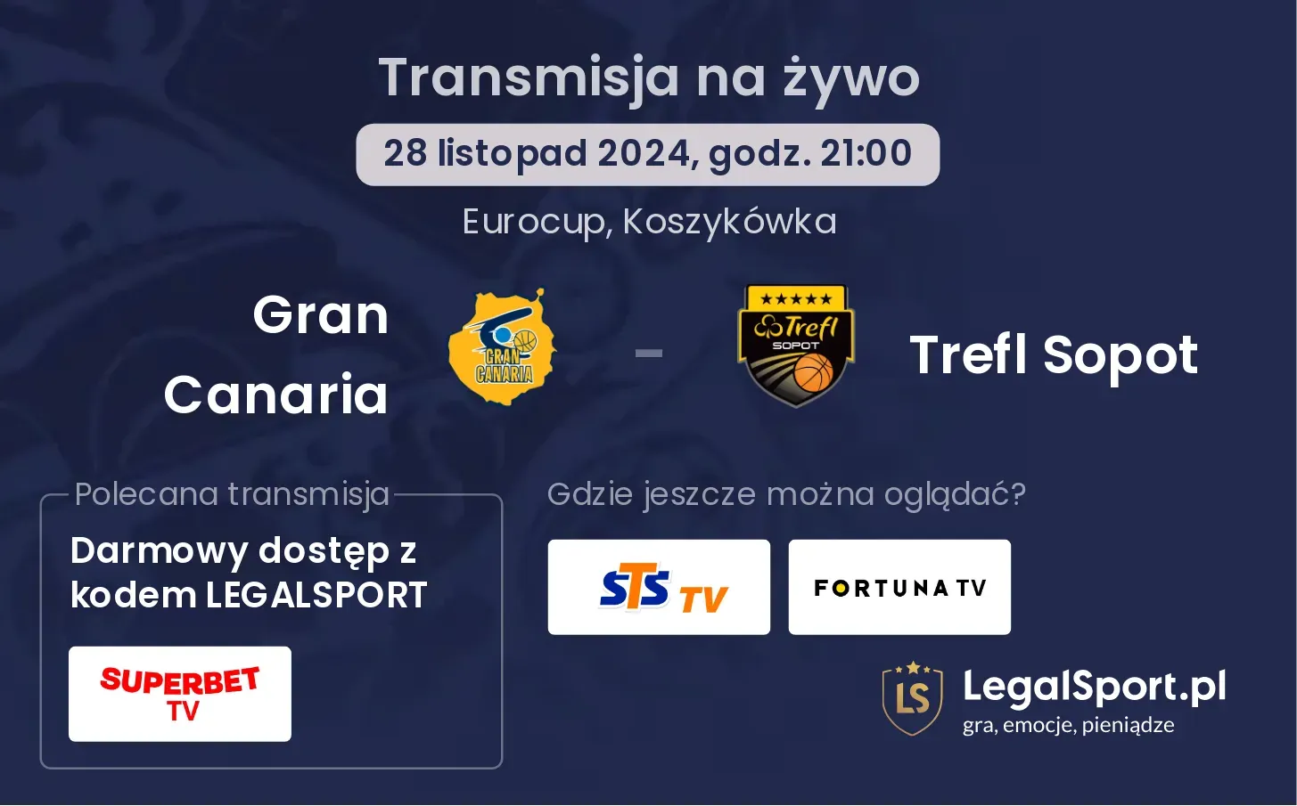 Gran Canaria - Trefl Sopot transmisja na żywo