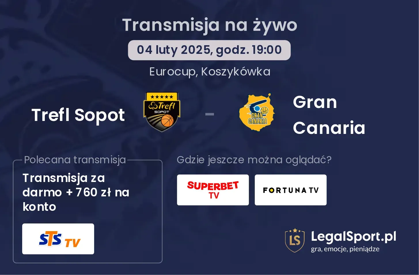 Gran Canaria - Trefl Sopot gdzie oglądać transmisję?