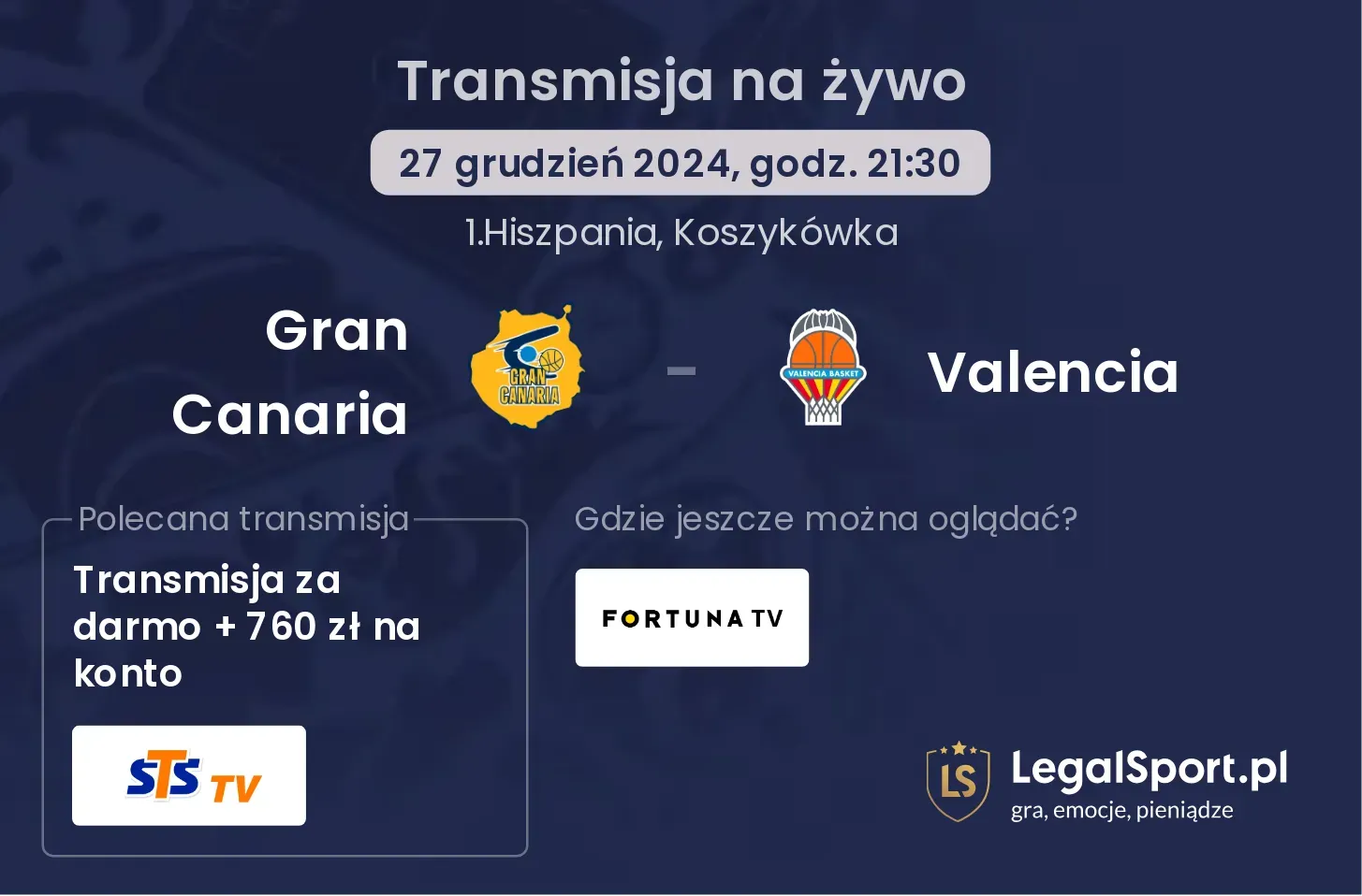 Gran Canaria - Valencia transmisja na żywo