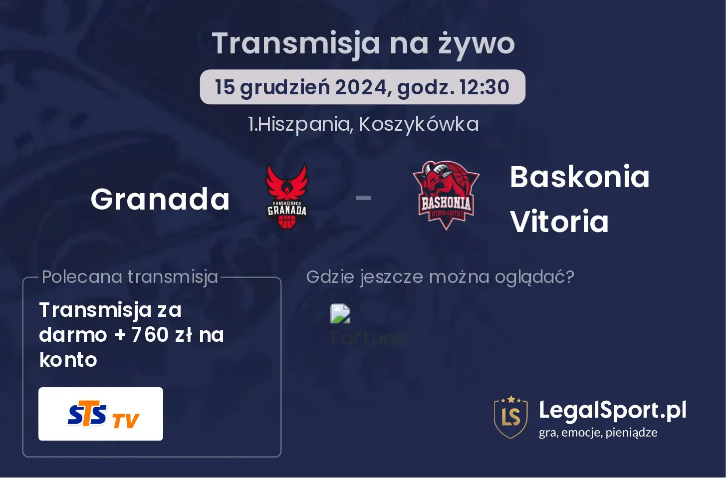 Granada - Baskonia Vitoria transmisja na żywo