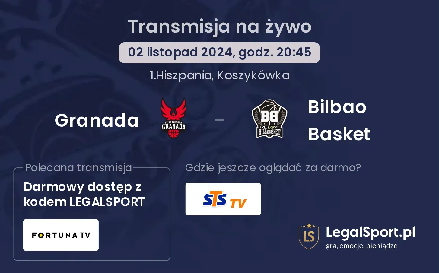 Granada - Bilbao Basket transmisja na żywo