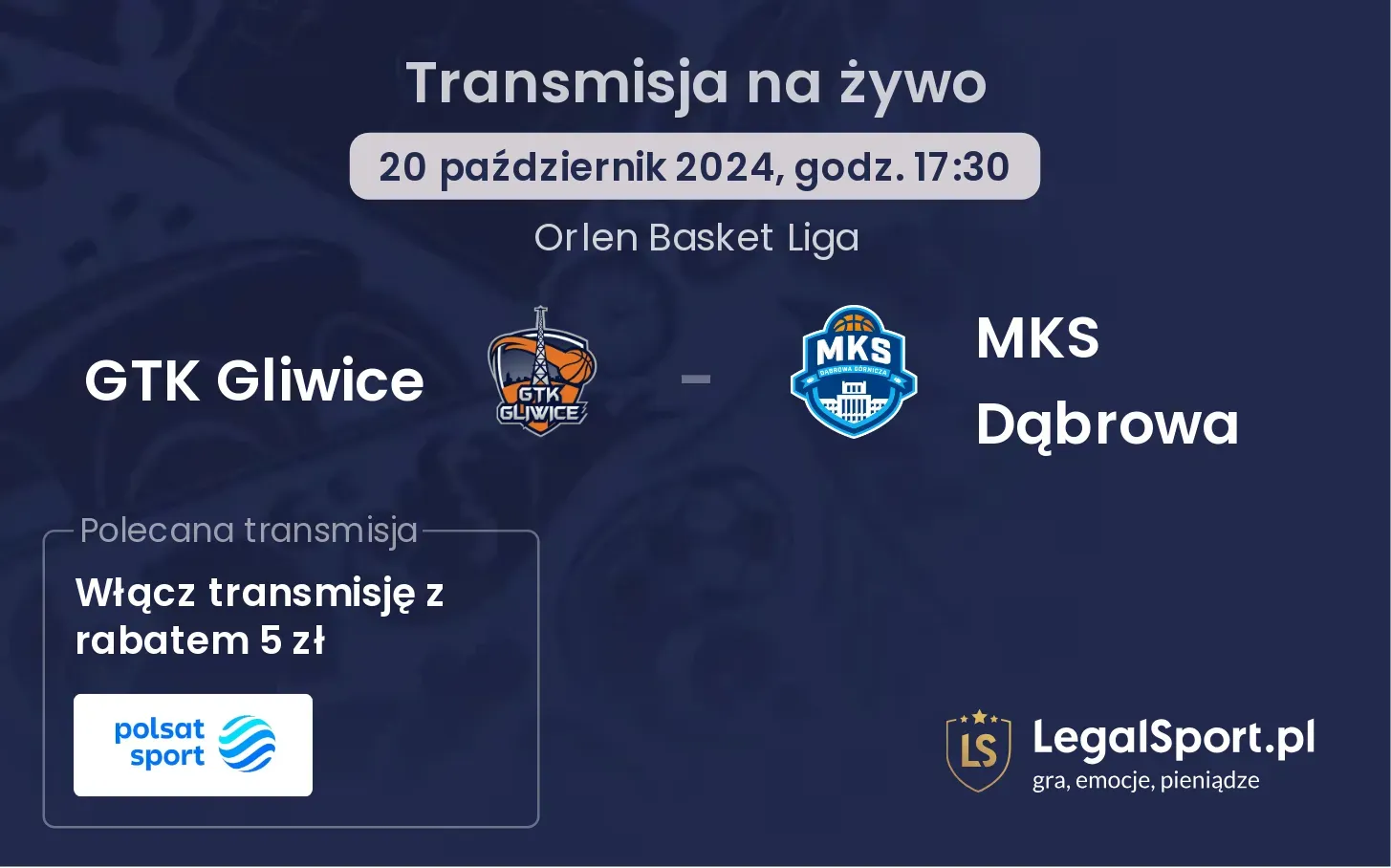 GTK Gliwice - MKS Dąbrowa transmisja na żywo