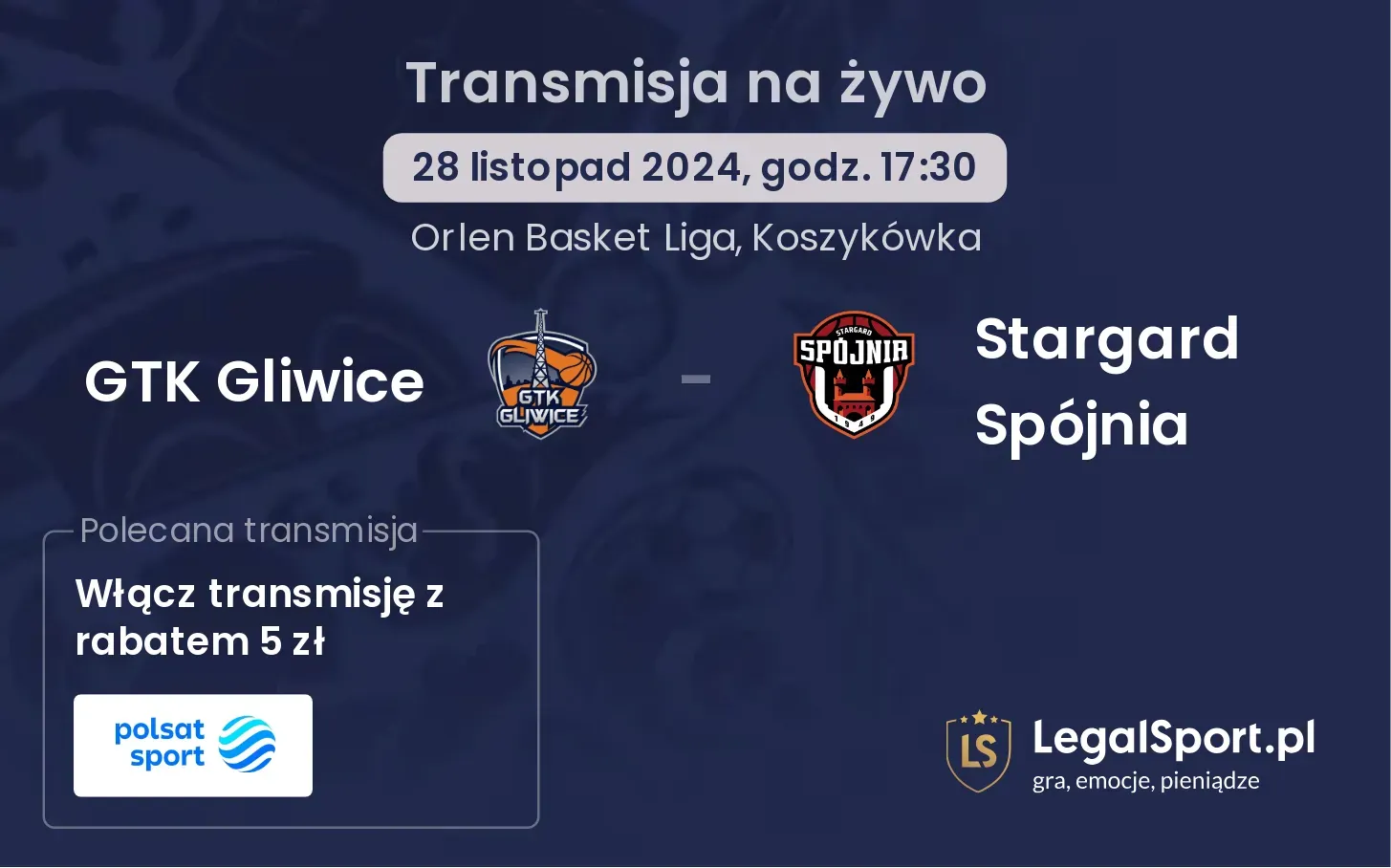 GTK Gliwice - Stargard Spójnia transmisja na żywo