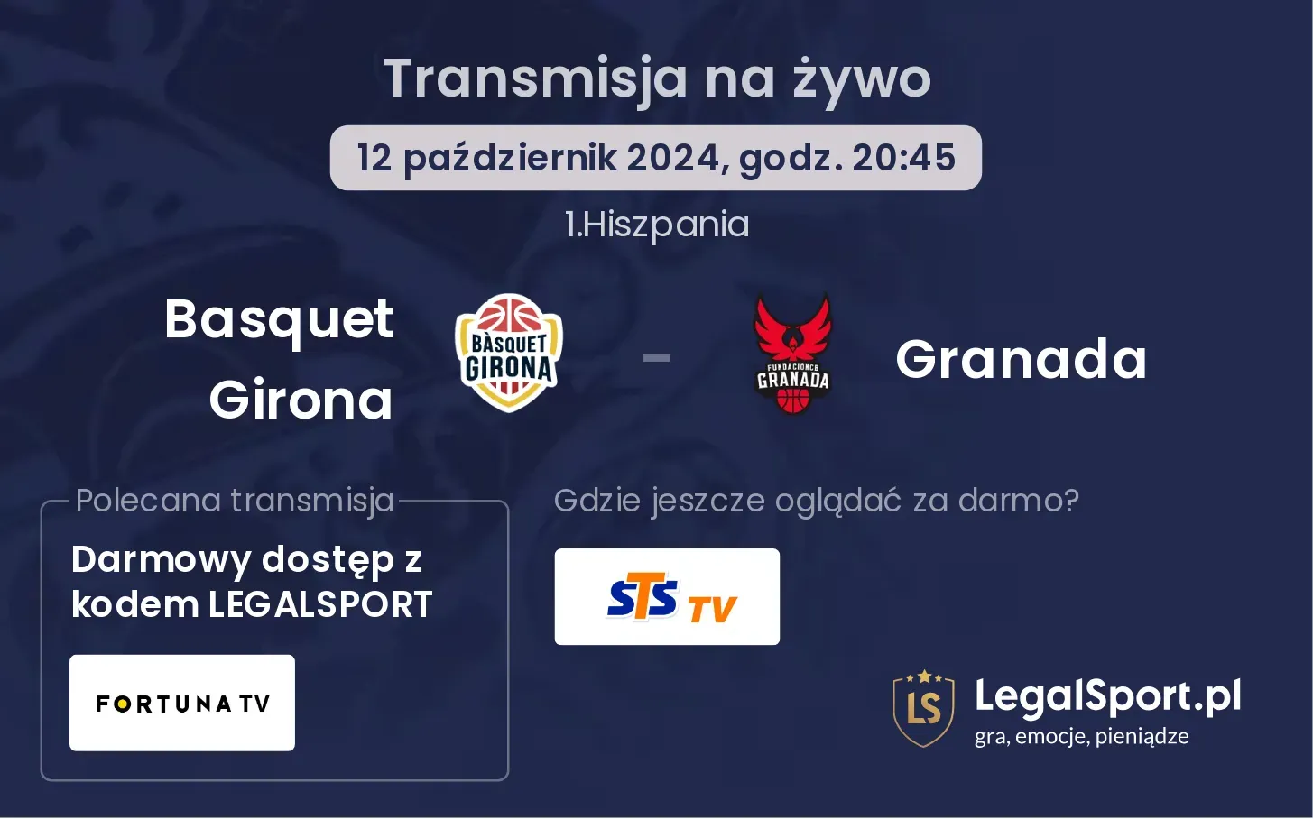 Basquet Girona - Granada transmisja na żywo