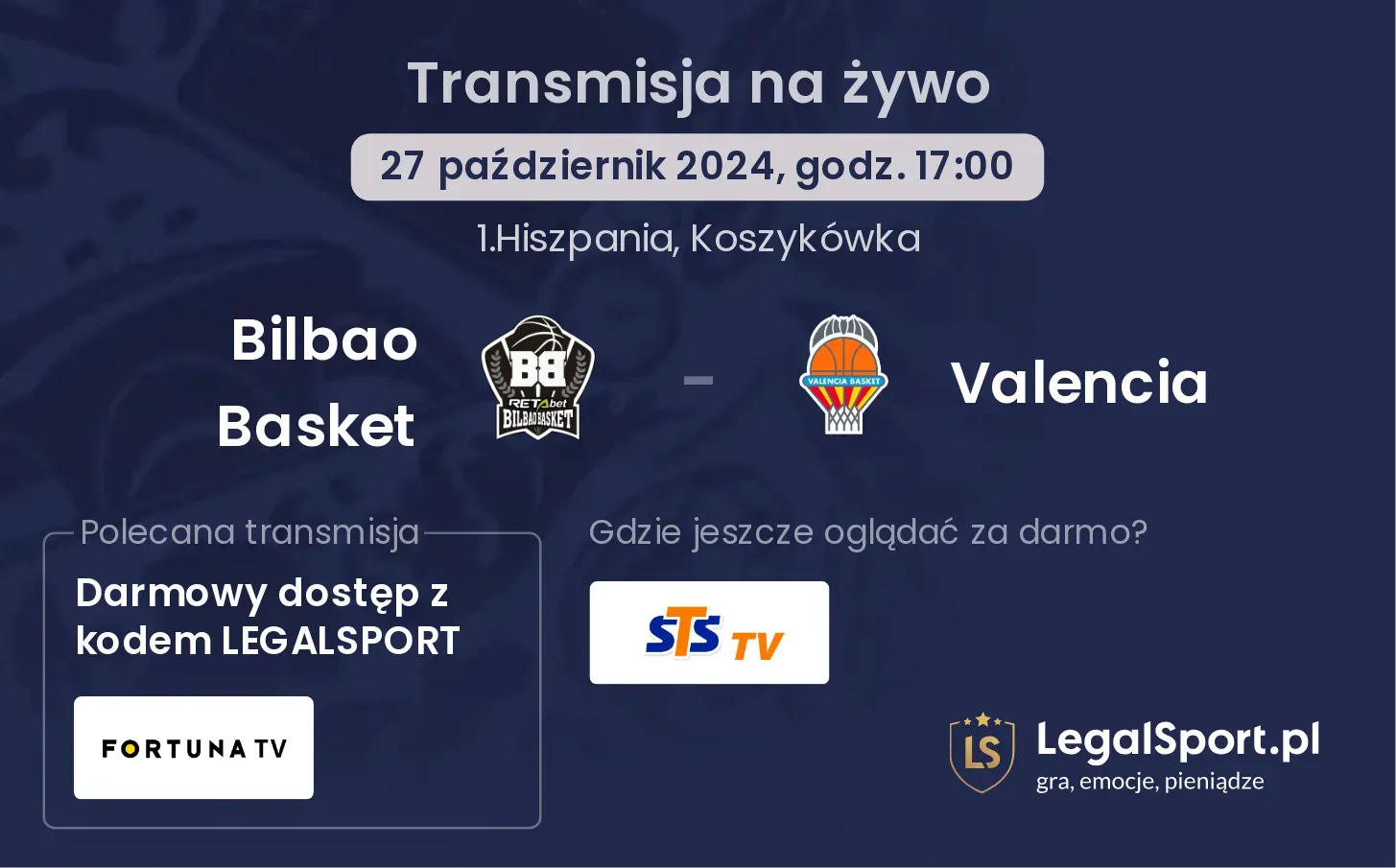 Bilbao Basket - Valencia transmisja na żywo