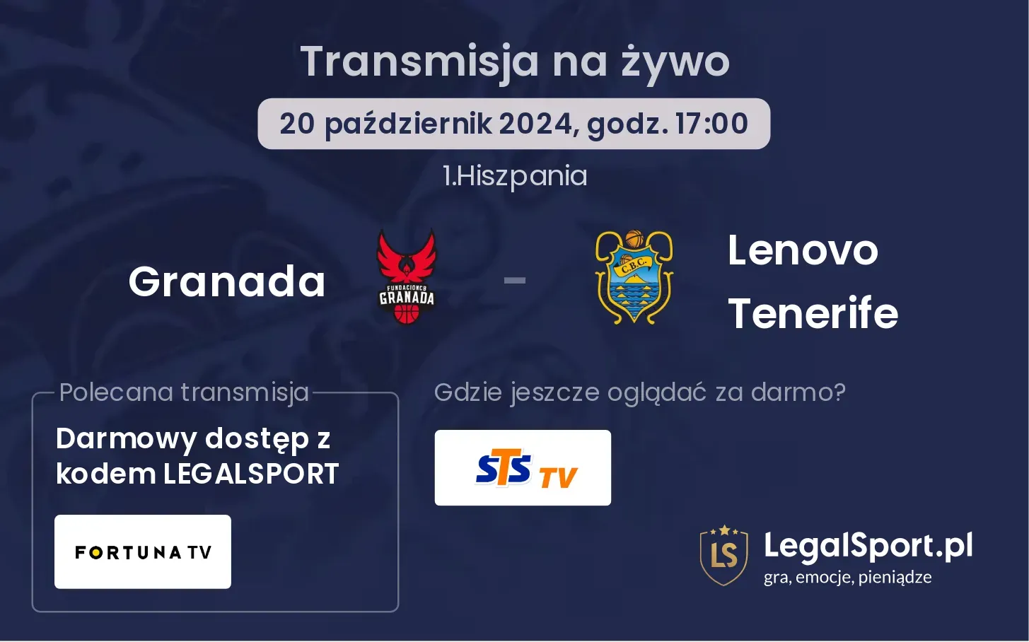 Granada - Lenovo Tenerife transmisja na żywo