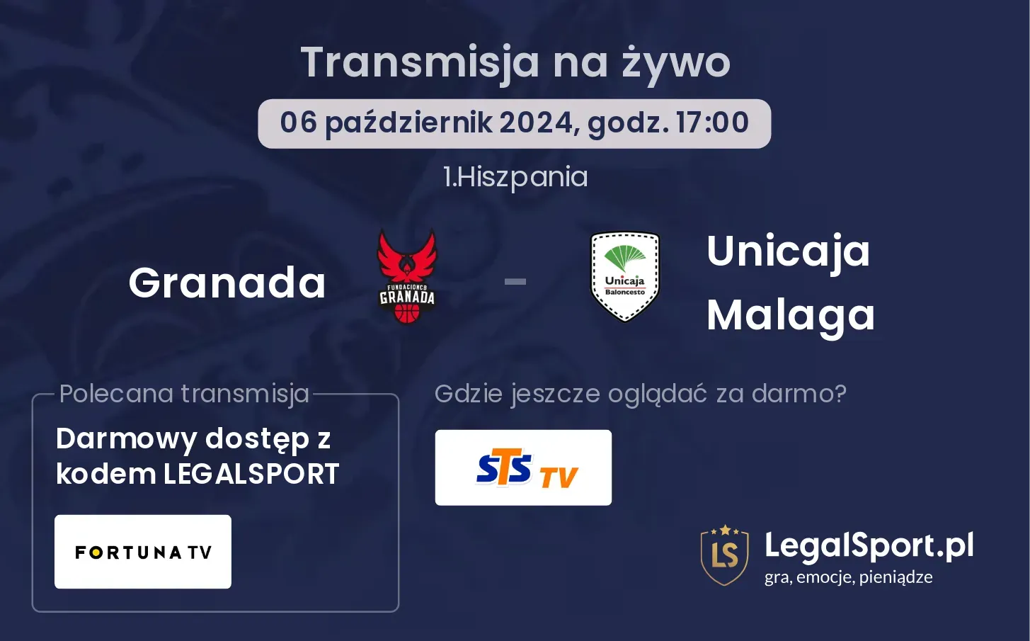 Granada - Unicaja Malaga transmisja na żywo