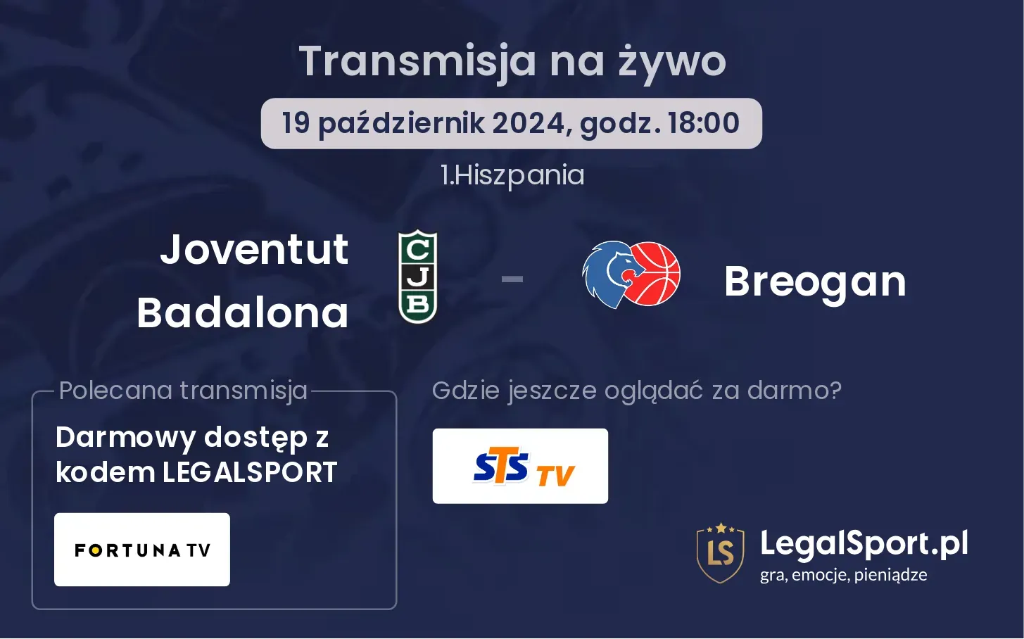 Joventut Badalona - Breogan transmisja na żywo