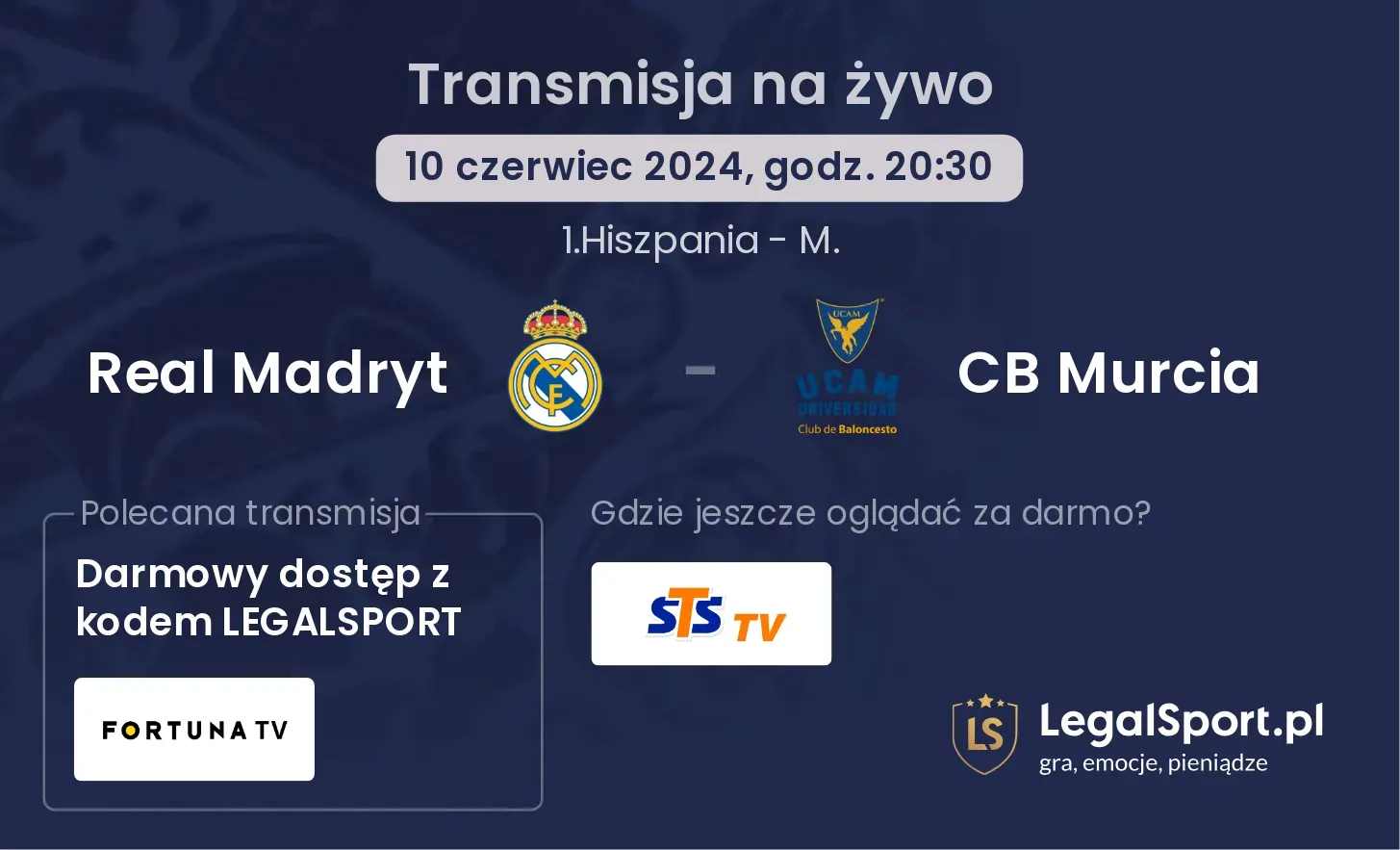 Real Madryt - CB Murcia transmisja na żywo