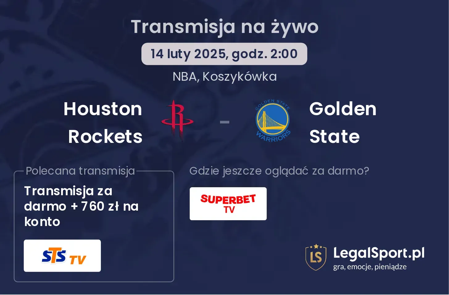 Houston Rockets - Golden State gdzie oglądać?