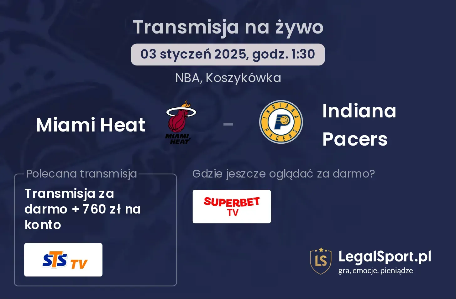 Miami Heat - Indiana Pacers gdzie oglądać transmisję?