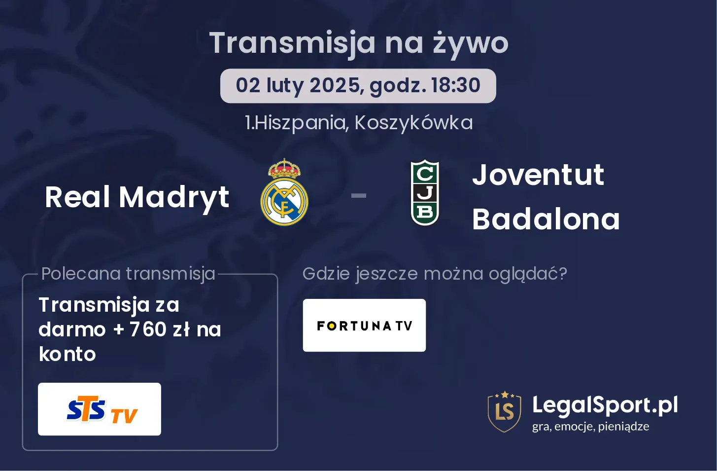 Joventut Badalona - Real Madryt gdzie oglądać transmisję?