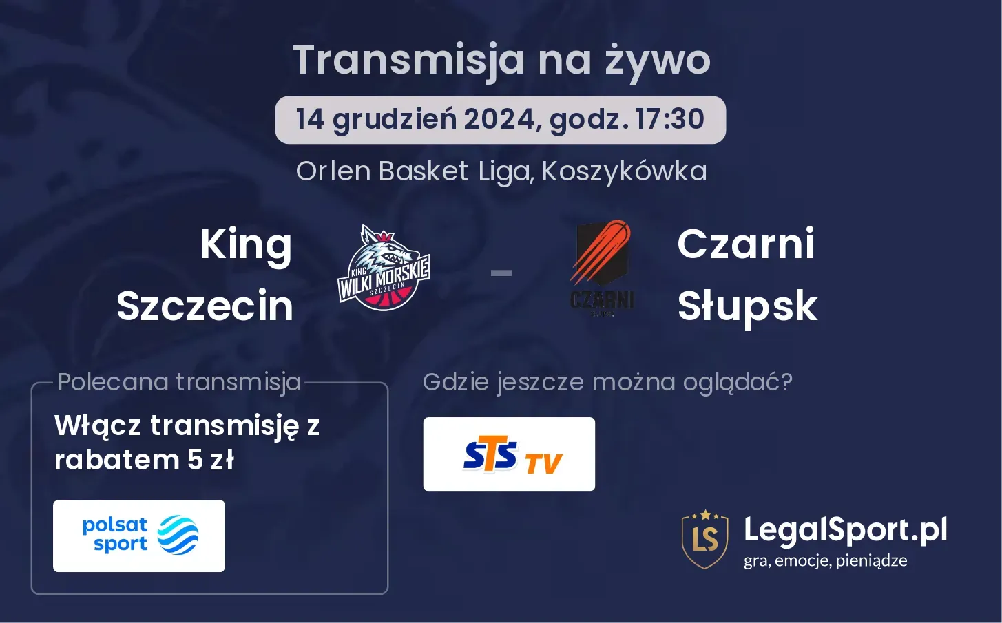 King Szczecin - Czarni Słupsk transmisja na żywo