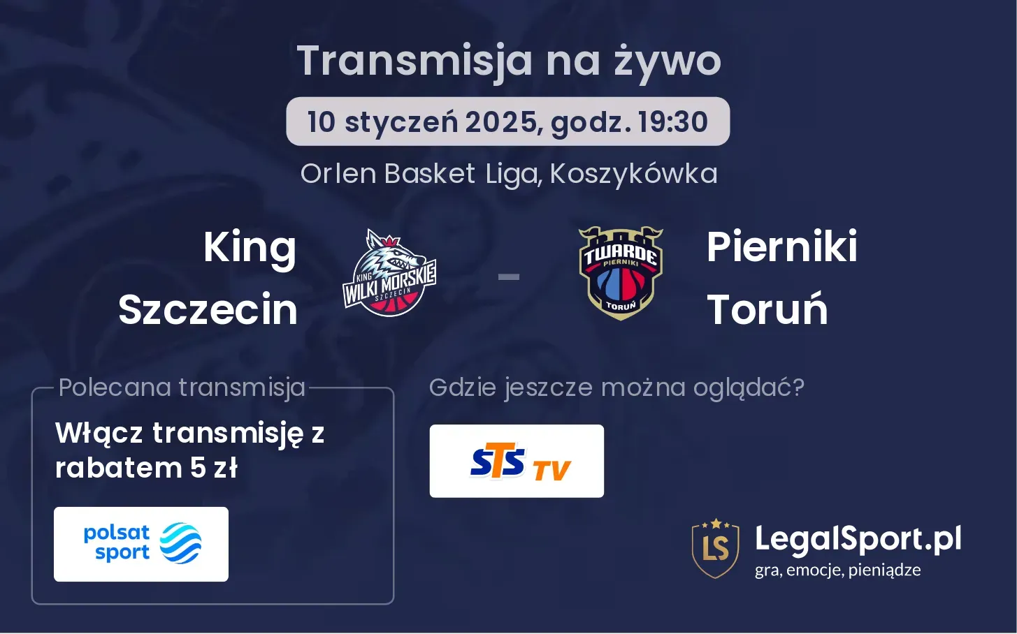 King Szczecin - Pierniki Toruń transmisja na żywo