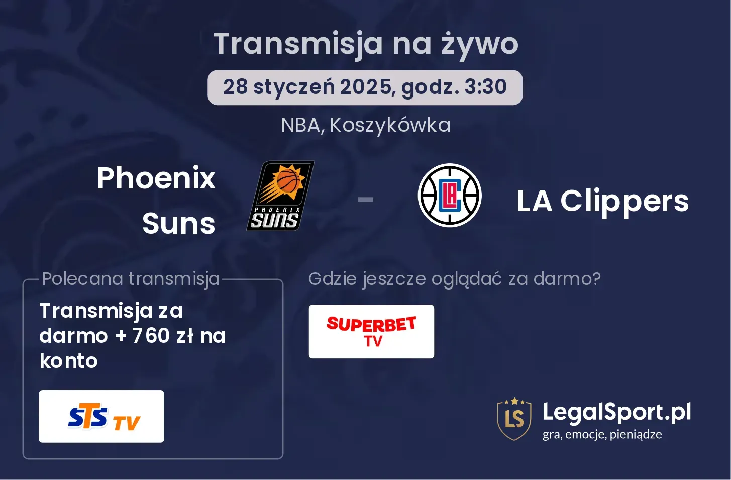 Phoenix Suns - LA Clippers gdzie oglądać?