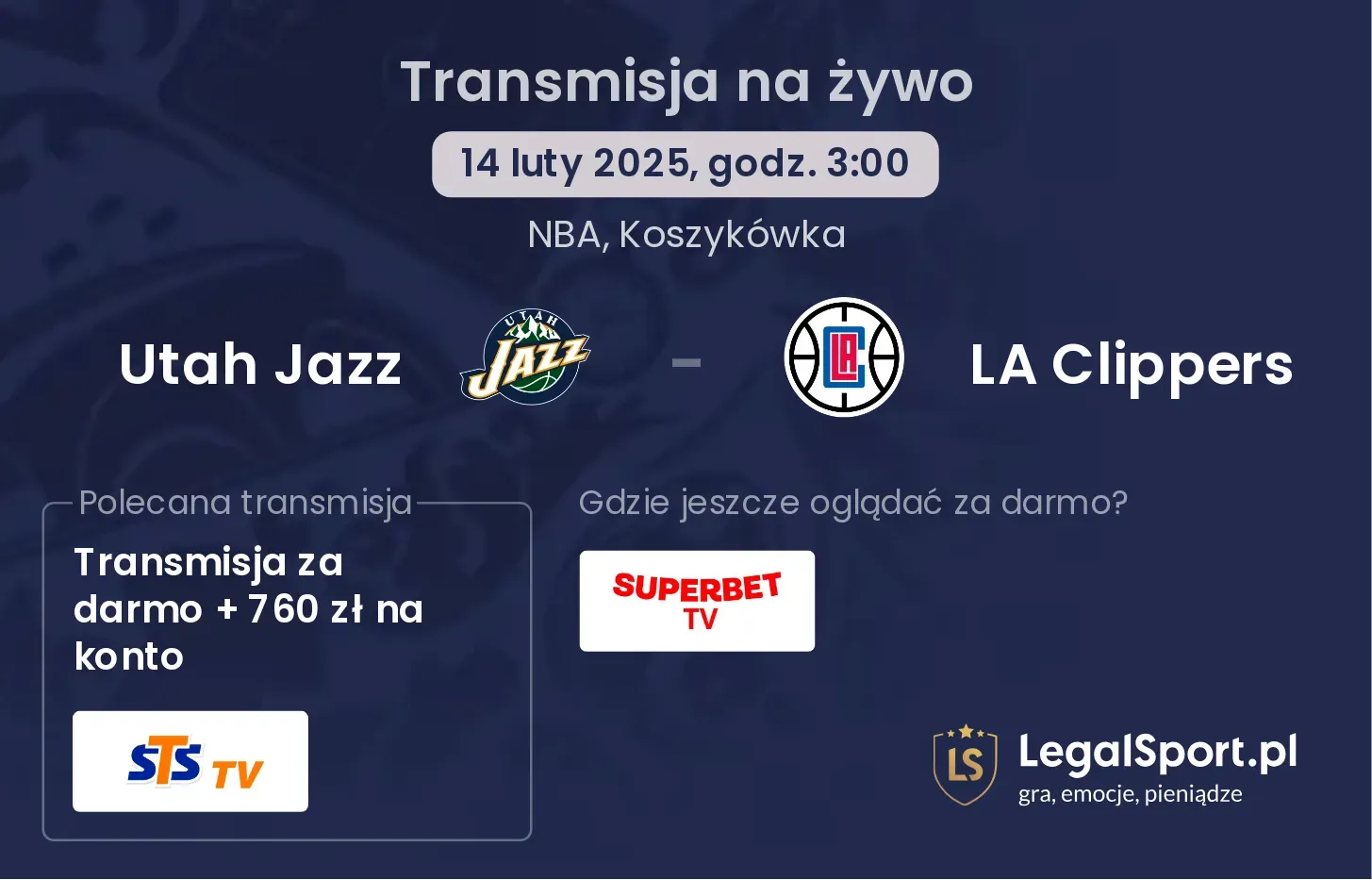 LA Clippers - Utah Jazz gdzie oglądać transmisję?