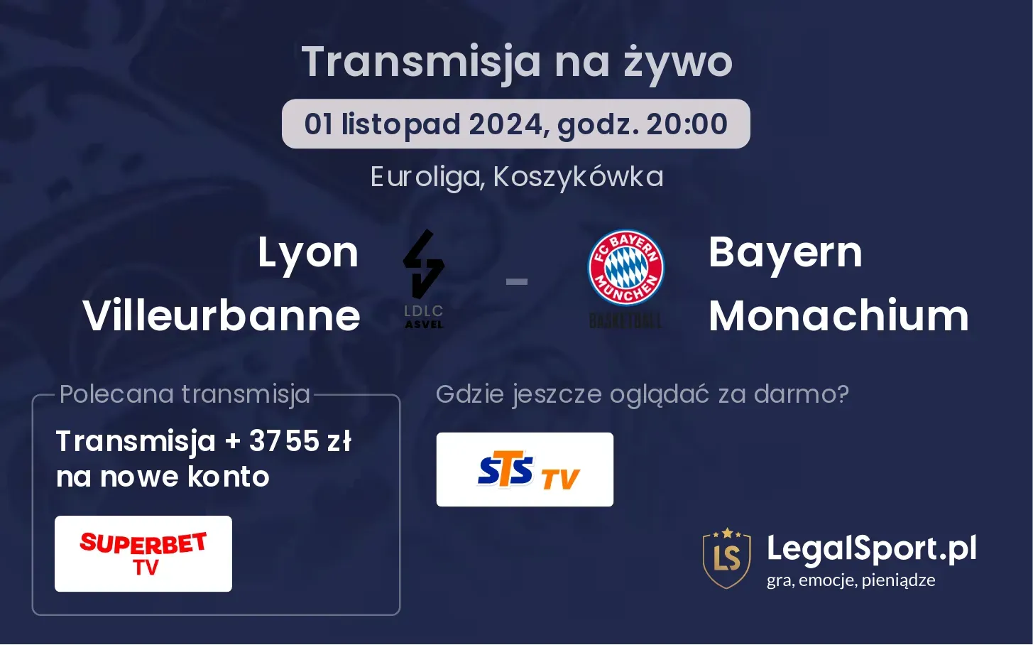 Lyon Villeurbanne - Bayern Monachium transmisja na żywo