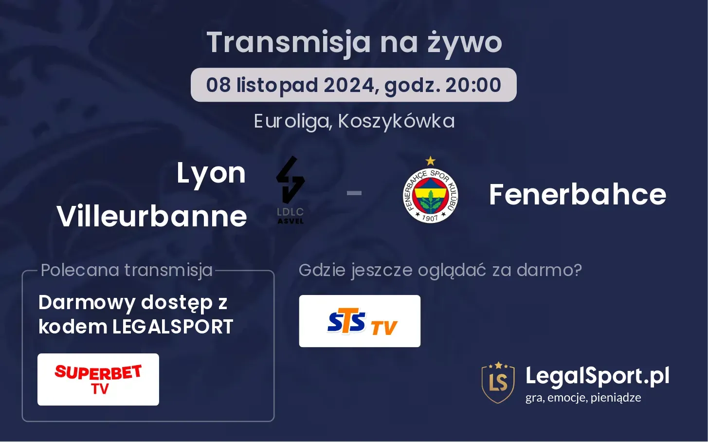 Lyon Villeurbanne - Fenerbahce transmisja na żywo