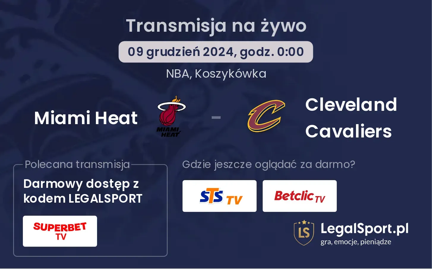 Miami Heat - Cleveland Cavaliers transmisja na żywo